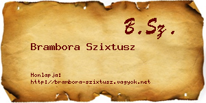 Brambora Szixtusz névjegykártya